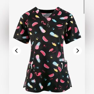 Colorful Summer Patterned Scrub Top